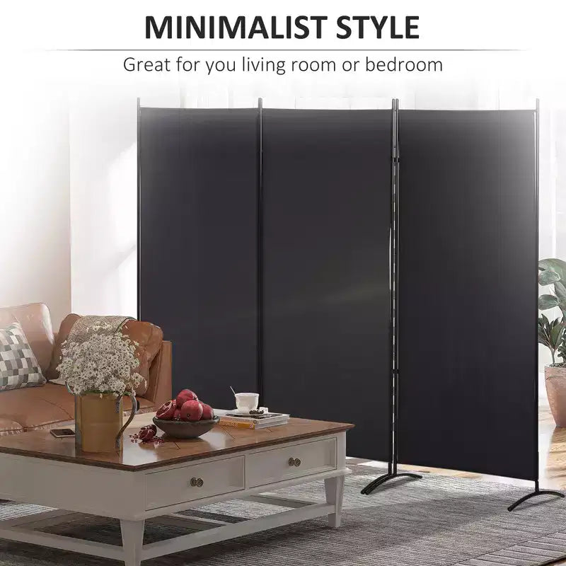 6'H 3 Panel Room Divider, Indoor Privacy Screen for Home