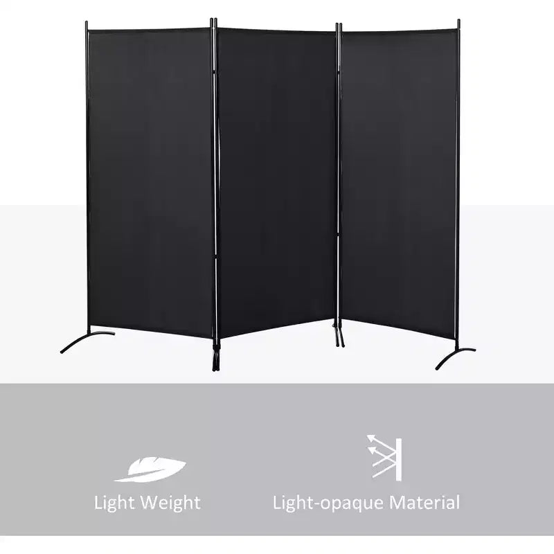 6'H 3 Panel Room Divider, Indoor Privacy Screen for Home