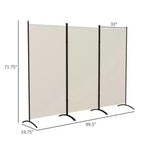 6'H 3 Panel Room Divider, Indoor Privacy Screen for Home
