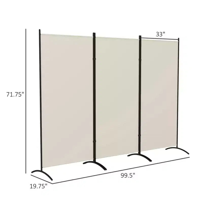 6'H 3 Panel Room Divider, Indoor Privacy Screen for Home