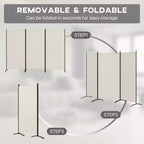 6'H 3 Panel Room Divider, Indoor Privacy Screen for Home