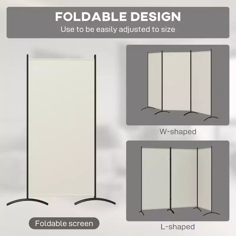 6'H 3 Panel Room Divider, Indoor Privacy Screen for Home