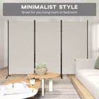 6'H 3 Panel Room Divider, Indoor Privacy Screen for Home
