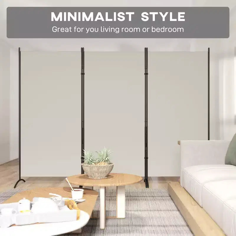 6'H 3 Panel Room Divider, Indoor Privacy Screen for Home