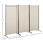6'H 3 Panel Room Divider, Indoor Privacy Screen for Home