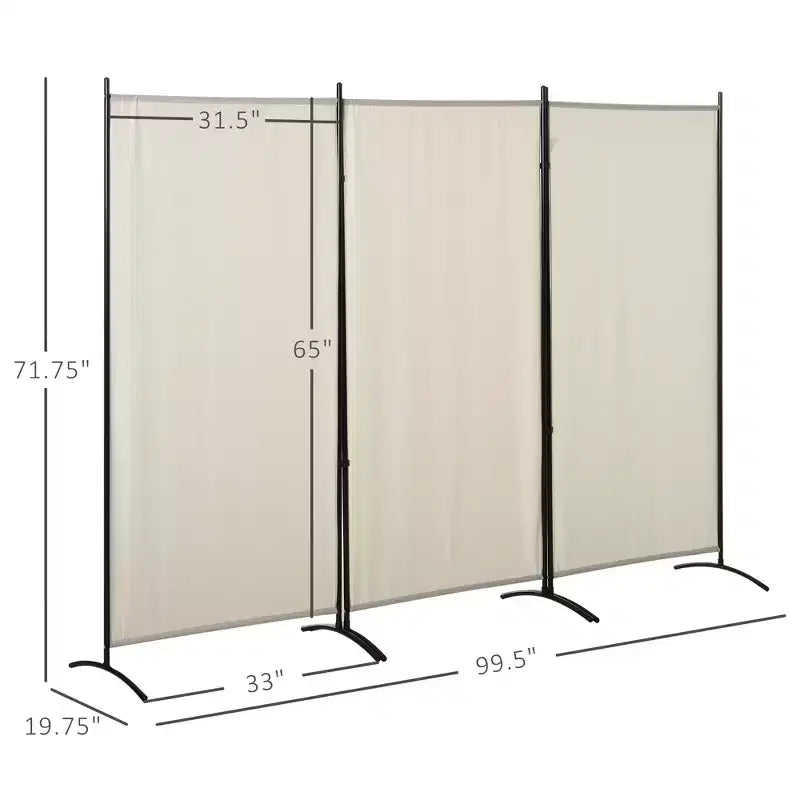 6'H 3 Panel Room Divider, Indoor Privacy Screen for Home