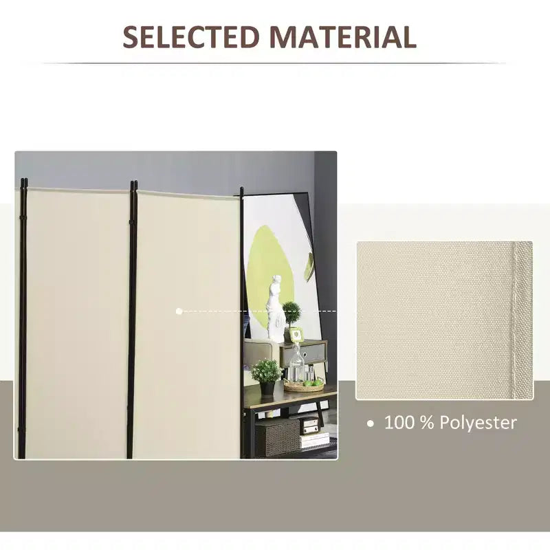 6'H 3 Panel Room Divider, Indoor Privacy Screen for Home