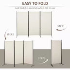 6'H 3 Panel Room Divider, Indoor Privacy Screen for Home