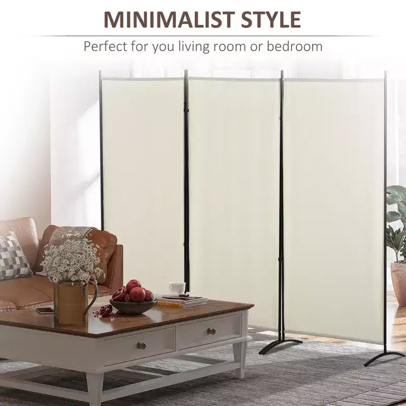 6'H 3 Panel Room Divider, Indoor Privacy Screen for Home