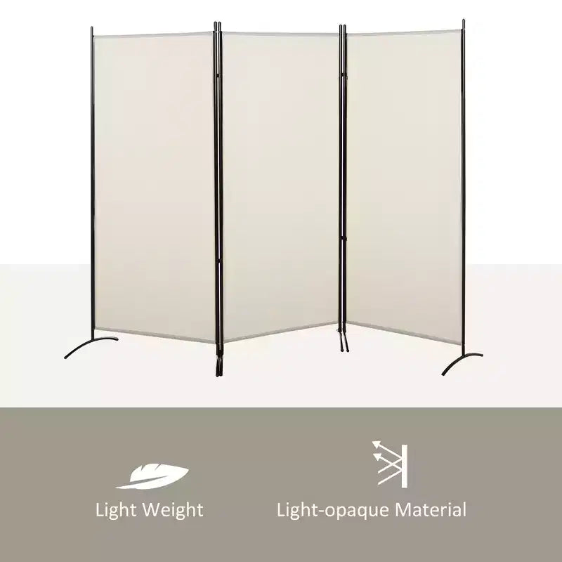6'H 3 Panel Room Divider, Indoor Privacy Screen for Home