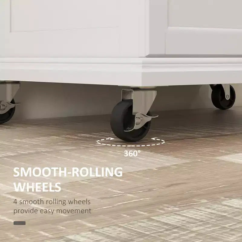 Îlot de cuisine sur roulettes, Desserte de cuisine roulante avec comptoir en acier inoxydable, tiroir, porte-serviettes et porte-épices, Chariot de rangement utilitaire