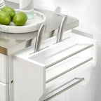 Îlot de cuisine sur roulettes, Desserte de cuisine roulante avec comptoir en acier inoxydable, tiroir, porte-serviettes et porte-épices, Chariot de rangement utilitaire