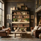 Famapy Vintage Minimalist Display Bookcase with 3-Drawer & 5-Tier Open shelf,Lancaster Heritage Design Bookshelf