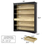 Famapy Vintage Minimalist Display Bookcase with 3-Drawer & 5-Tier Open shelf,Lancaster Heritage Design Bookshelf