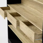 Famapy Vintage Minimalist Display Bookcase with 3-Drawer & 5-Tier Open shelf,Lancaster Heritage Design Bookshelf