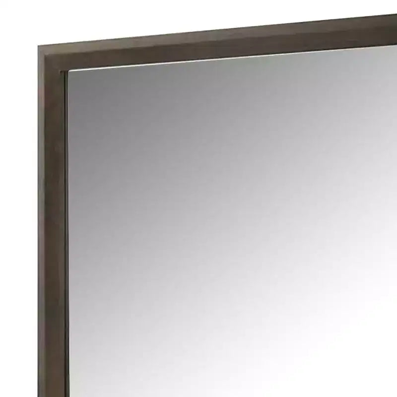 Royal Hampton Dresser Mirror, Beveled Glass, Dark Brown Wood Frame, 44x45