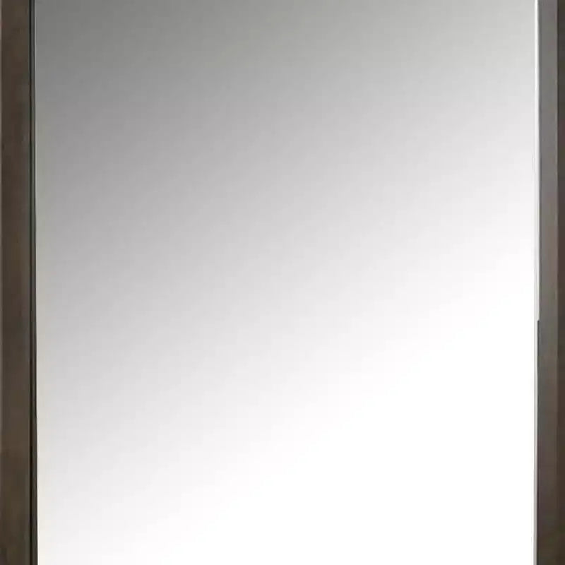 Royal Hampton Dresser Mirror, Beveled Glass, Dark Brown Wood Frame, 44x45