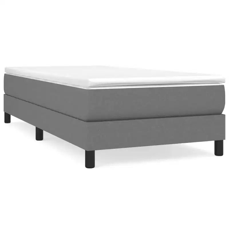 Cadre de lit Tissu gris foncé (100 % polyester), contreplaqué, bois composite