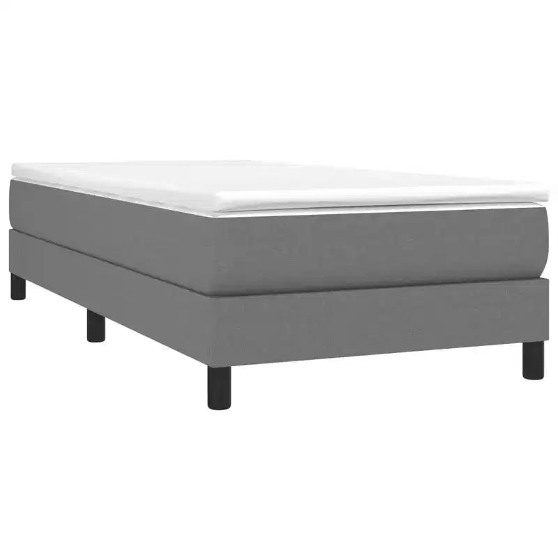 Cadre de lit Tissu gris foncé (100 % polyester), contreplaqué, bois composite