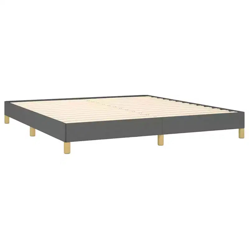 Cadre de lit Gris foncé 100 % polyester, contreplaqué, bois composite King