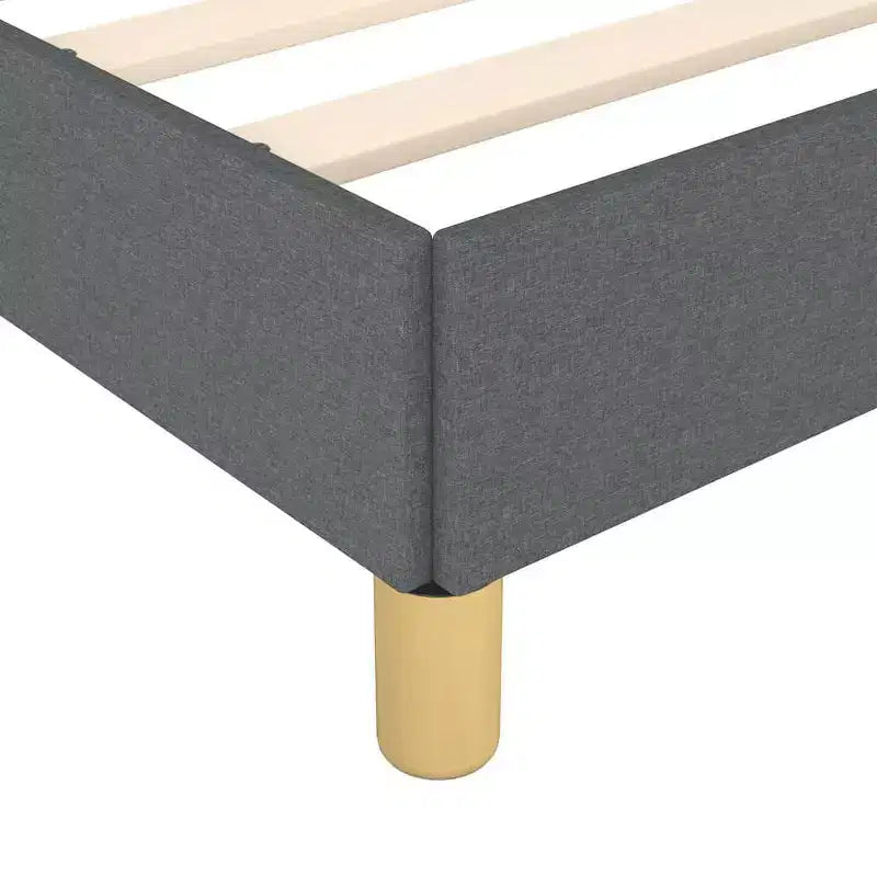 Cadre de lit Gris foncé 100 % polyester, contreplaqué, bois composite King