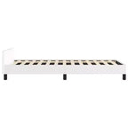 Cadre de lit avec tête de lit Similicuir blanc, contreplaqué, bois manufacturé