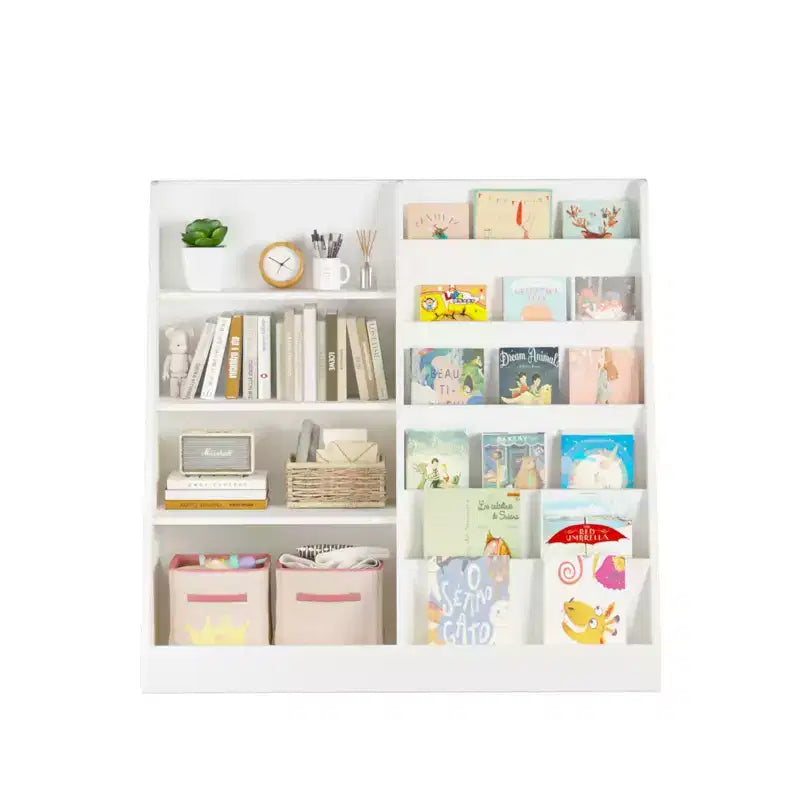 Homy Casa Kids Bookshelf and Toy Storage Organizer with Open Shelves, White