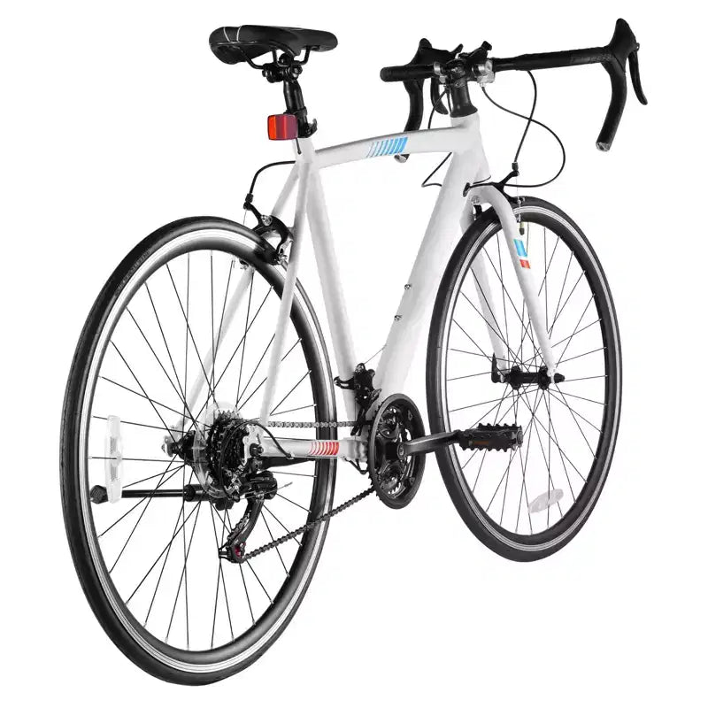 21-Speed Carbon Steel Road Bike with Shimano Drivetrain 700x25C Tires Drop-Bar Commuter Bicycle