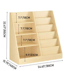 Okak Étagère à Livres et Organisateur de Rangement de Jouets Multifonctionnel à 4 Niveaux pour Enfants, Bibliothèque en Bois avec Présentoir pour Chambre d'Enfant, Salle de Jeux