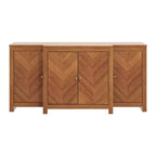 Buffet Galano 4 portes à chevrons en Noyer ambré 61,9 L 19,6 P 30 H