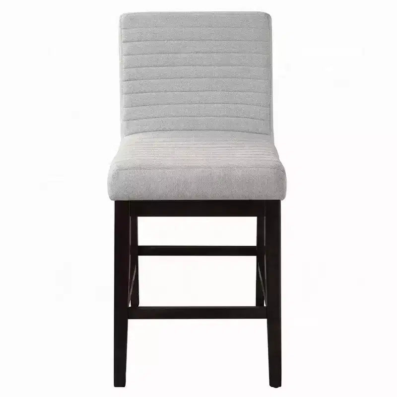 Lot de 2 chaises de hauteur comptoir Royal Hampton, lin gris, bois marron expresso