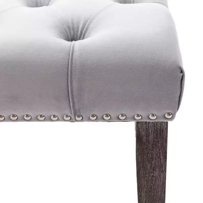 EHMKNP Banc capitonné élégant en velours touffeté Banc décoratif pour salle à manger, Tabouret d'appoint pour chambre, Siège d'entrée avec pieds en bois