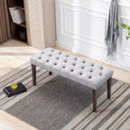 EHMKNP Banc capitonné élégant en velours touffeté Banc décoratif pour salle à manger, Tabouret d'appoint pour chambre, Siège d'entrée avec pieds en bois
