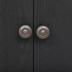 Meuble de rangement GDFStudio Oscar à 4 portes en placage de frêne avec pieds incurvés et étagères réglables