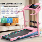 KRISRATE Foldable Treadmill with Sit Up Bench, 2025 Upgrade 3.5HP Portable Treadmills for Home with Incline, Smart LCD Display Body Fat & Heart Rate