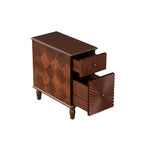 Table d'appoint de canapé moderne JVNOXK de 61 cm de haut avec deux tiroirs spacieux et un grand plateau, idéale pour les tables d'appoint de salon étroites