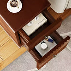 Table d'appoint de canapé moderne JVNOXK de 61 cm de haut avec deux tiroirs spacieux et un grand plateau, idéale pour les tables d'appoint de salon étroites