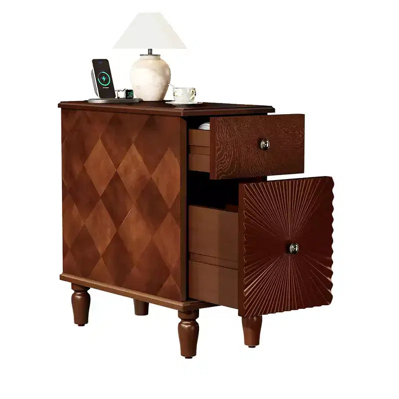 Table d'appoint de canapé moderne JVNOXK de 61 cm de haut avec deux tiroirs spacieux et un grand plateau, idéale pour les tables d'appoint de salon étroites
