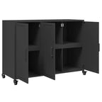 vidaXL Commode noir Acier laminé à froid Meuble de rangement rectangulaire