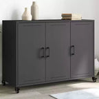 vidaXL Commode noir Acier laminé à froid Meuble de rangement rectangulaire