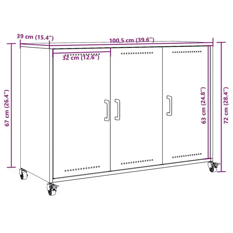 vidaXL Commode noir Acier laminé à froid Meuble de rangement rectangulaire