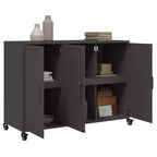 vidaXL Commode noir Acier laminé à froid Meuble de rangement rectangulaire