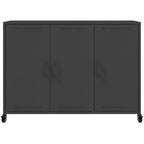 vidaXL Commode noir Acier laminé à froid Meuble de rangement rectangulaire