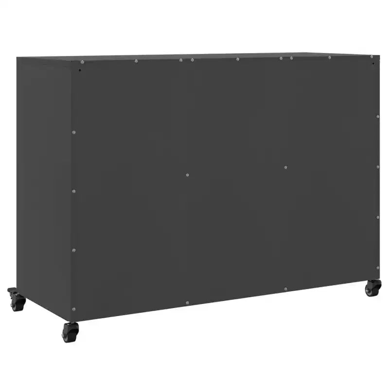 vidaXL Commode noir Acier laminé à froid Meuble de rangement rectangulaire