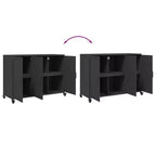 vidaXL Commode noir Acier laminé à froid Meuble de rangement rectangulaire