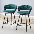 Lot de 2/4 tabourets de bar pivotants Okak, tabourets de comptoir en coton respirant avec cadre en métal galvanisé, sièges résistants à la rouille pour cuisine