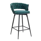Lot de 2/4 tabourets de bar pivotants Okak, tabourets de comptoir en coton respirant avec cadre en métal galvanisé, sièges résistants à la rouille pour cuisine