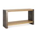 Farmhouse Console Table, Distressed Wood Entryway Table with Dovetail Joinery, Bottom Shelf for Hallway or Living Room - Panipeachy