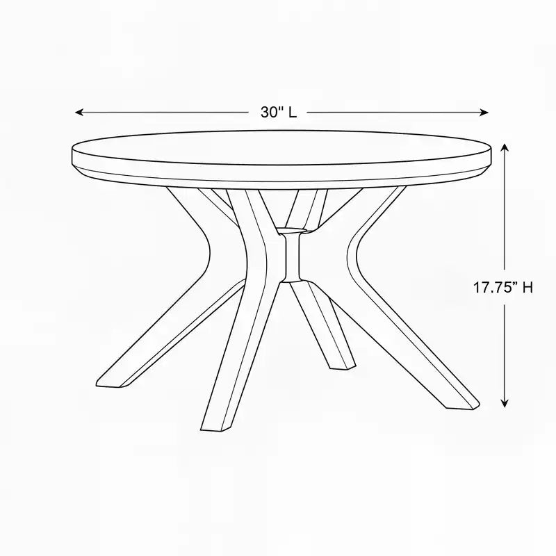 Cross Leg Round Coffee Table (30in x 30in / 760mm x 760mm)