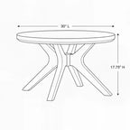 Cross Leg Round Coffee Table (30in x 30in / 760mm x 760mm)